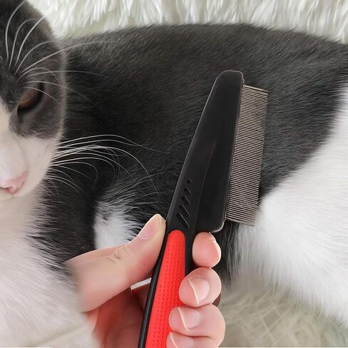 Black Flea Comb for Dogs and Cats Fine Tooth Grooming Tool for Pets Daily Coat and Hair Care in Saudi Arabia