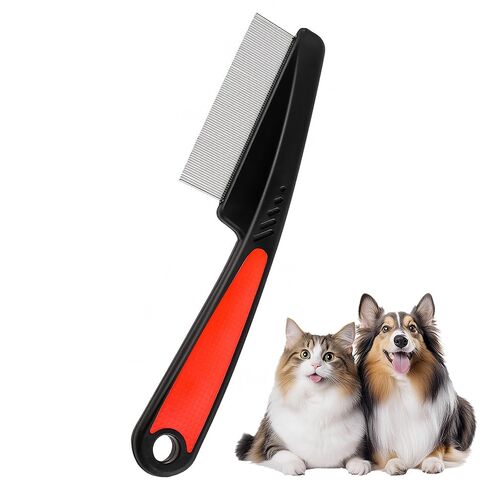 Black Flea Comb for Dogs and Cats Fine Tooth Grooming Tool for Pets Daily Coat and Hair Care in Saudi Arabia