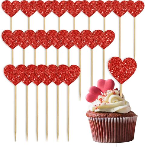 القبعات العالية كب كيك القلب، 24 جهاز كمبيوتر شخصى القبعات العالية كب كيك عيد الحب، بريق الحلو الحب كب كيك القلب يختار عيد الحب كعكة الزينة لحضور حفل زفاف خطوبة الزفاف دش عيد الحب لوازم الحفلات in Kuwait