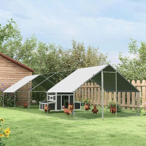 PawHut Wooden Chicken Coop, Chicken Tractor for 6 Chickens, Outdoor Poultry Cage Rabbit Hutch Duck Coop Hen House with Nesting Box, Tray, Windows, Dark Gray in Saudi Arabia