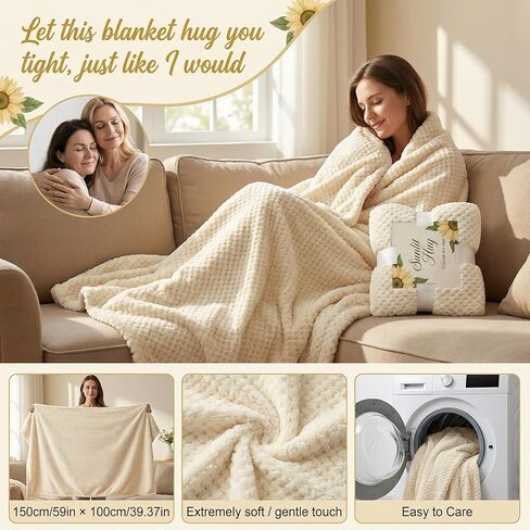 Gift Baskets for Women - Sunflower Self Care Gift Set w/Sunlit Hugs, Flannel Blanket, 304 Tumbler & Spa Kit - Birthday/Get Well/Thinking of You Gifts in Saudi Arabia