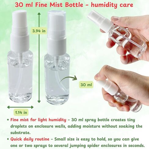 Jumping Spider Water Dispenser Enclosure Accessories, Mini Water Dispenser and Mist Bottle with 10 Replace Cotton Cores, Jumping Spider Habitat Decoration Tarantula Enclosure Accessories (White, 5 ML) in Kuwait