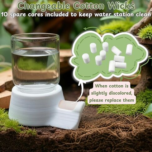Jumping Spider Water Dispenser Enclosure Accessories, Mini Water Dispenser and Mist Bottle with 10 Replace Cotton Cores, Jumping Spider Habitat Decoration Tarantula Enclosure Accessories (White, 5 ML) in Kuwait