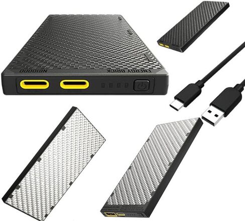 Nitecore Combo NB10000-GEN3 & NB10000 Silver NB10000 10,000mAh Ultra Lightweight Carbon Fiber PowerCharger Combo w/Eco-Sensa USB-C Charging Cable in Saudi Arabia