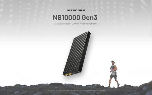Nitecore Combo NB10000-GEN3 & NB10000 Silver NB10000 10,000mAh Ultra Lightweight Carbon Fiber PowerCharger Combo w/Eco-Sensa USB-C Charging Cable in Saudi Arabia