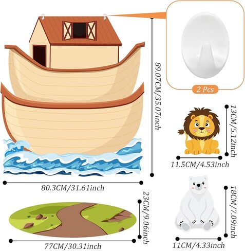مجموعة Cinrobiye Noah's Ark Craft Kit مجموعة أدوات يدوية لمشهد الحيوان لسفينة نوح DIY مجموعة قصص الكتاب المقدس المسيحية للكنيسة VBS أنشطة المشروعات الفنية لمدرسة الأحد هدايا المعمودية لوازم الحفلات الدينية in Saudi Arabia