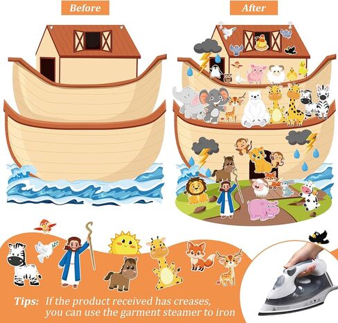 مجموعة Cinrobiye Noah's Ark Craft Kit مجموعة أدوات يدوية لمشهد الحيوان لسفينة نوح DIY مجموعة قصص الكتاب المقدس المسيحية للكنيسة VBS أنشطة المشروعات الفنية لمدرسة الأحد هدايا المعمودية لوازم الحفلات الدينية in Saudi Arabia