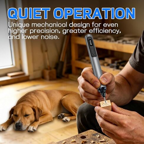 Cordless Engraving Pen for Jewelry Making and 3D Print Finishing, Mini Rotary Tool with OLED and One-Key Pause, High Precision Portable Carving Kit with 30 Bits, Ideal Creative Gift for DIY Artists in Saudi Arabia