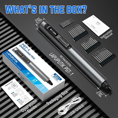 Cordless Engraving Pen for Jewelry Making and 3D Print Finishing, Mini Rotary Tool with OLED and One-Key Pause, High Precision Portable Carving Kit with 30 Bits, Ideal Creative Gift for DIY Artists in Saudi Arabia