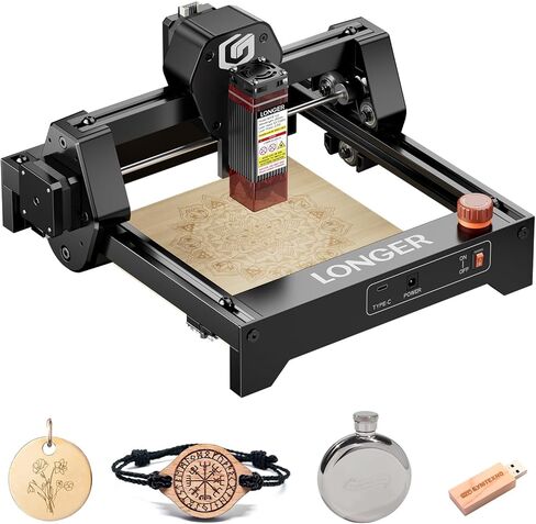 LONGER Ray5 mini 2.5W Laser Engraver and Portable Laser Engraver, 0.04mm Laser Spot, 12000mm/min, Desktop Laser Engraver, Ideal for DIY Projects on Wood, Metal, Acrylic, Leather, and More (2.5W) in Kuwait