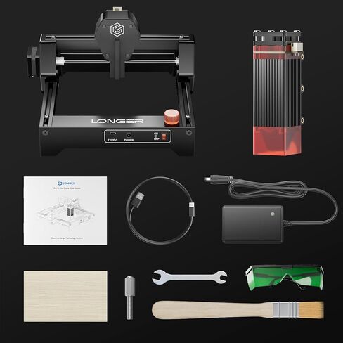 LONGER Ray5 mini 2.5W Laser Engraver and Portable Laser Engraver, 0.04mm Laser Spot, 12000mm/min, Desktop Laser Engraver, Ideal for DIY Projects on Wood, Metal, Acrylic, Leather, and More (2.5W) in Kuwait