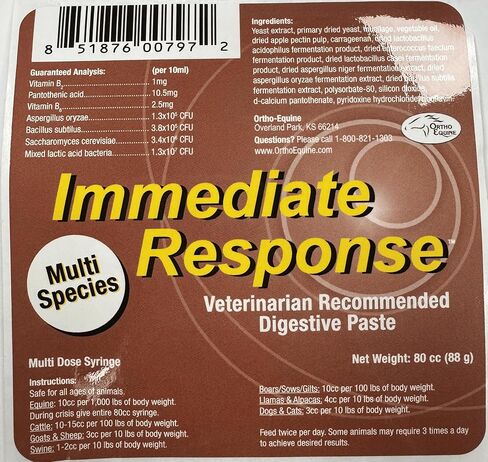 Immediate Response for Large Animals – Digestive Support Paste for Diarrhea, Scours & Gut Stress – Multi-Species First Aid Formula – 80ml Tube in Saudi Arabia