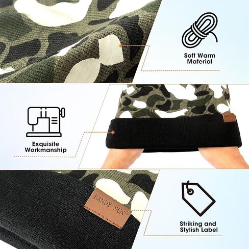 قبعة صغيرة مقاومة للماء من راندي صن، قبعة شتوية محبوكة مترهلة للاستخدام اليومي سميكة وناعمة ودافئة مضادة للأشعة فوق البنفسجية متوسطة/كبيرة، عبوة واحدة in Kuwait