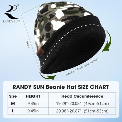 قبعة صغيرة مقاومة للماء من راندي صن، قبعة شتوية محبوكة مترهلة للاستخدام اليومي سميكة وناعمة ودافئة مضادة للأشعة فوق البنفسجية متوسطة/كبيرة، عبوة واحدة in Kuwait