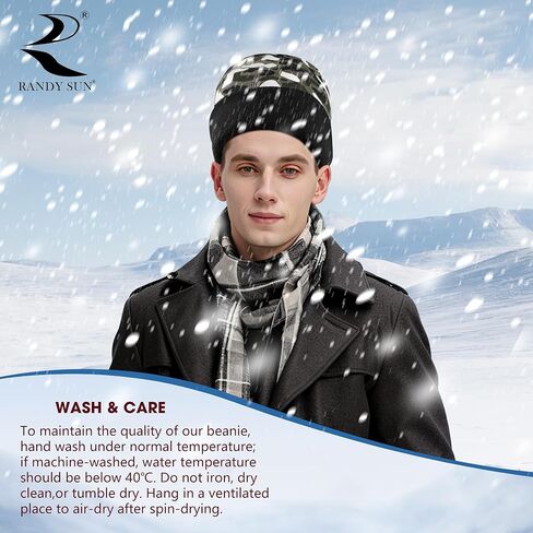 قبعة صغيرة مقاومة للماء من راندي صن، قبعة شتوية محبوكة مترهلة للاستخدام اليومي سميكة وناعمة ودافئة مضادة للأشعة فوق البنفسجية متوسطة/كبيرة، عبوة واحدة in Kuwait