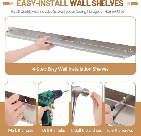 2 Pack 8 ft O Ho N Scale Train Display Shelf Set Trains Shelving O Gauge Trains Stainless Steel Floating Ledges for Living Room Office Gauge Model Railroad Train Shelf with 8 Screw Accessory in Saudi Arabia