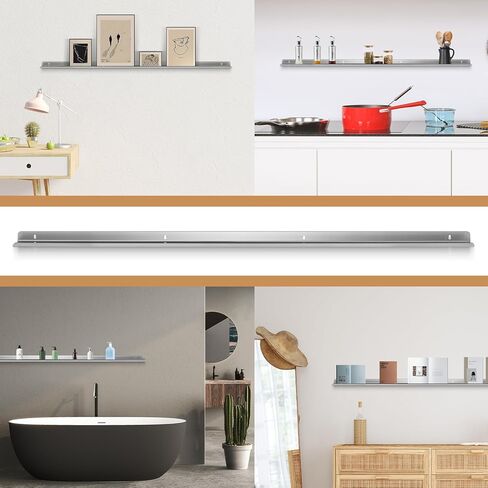2 Pack 8 ft O Ho N Scale Train Display Shelf Set Trains Shelving O Gauge Trains Stainless Steel Floating Ledges for Living Room Office Gauge Model Railroad Train Shelf with 8 Screw Accessory in Saudi Arabia
