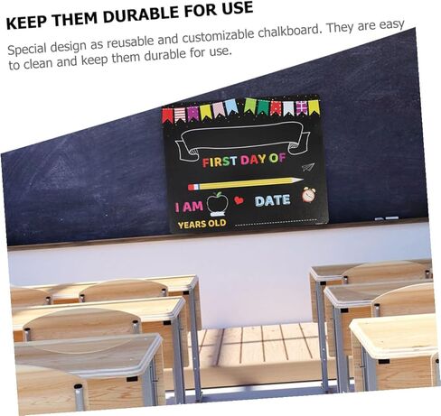 BESPORTBLE 2pcs Kindergarten Chalk Board and School Sign Chalkboard for PVC Erasable Message Board Preschool Writing Set for Classroom and Photo Prop in Saudi Arabia