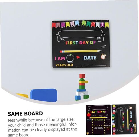 BESPORTBLE 2pcs Kindergarten Chalk Board and School Sign Chalkboard for PVC Erasable Message Board Preschool Writing Set for Classroom and Photo Prop in Saudi Arabia