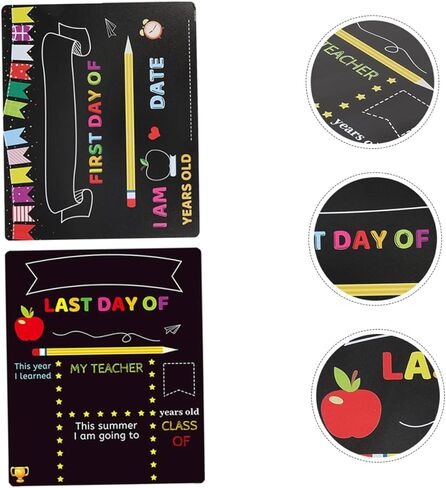 BESPORTBLE 2pcs Kindergarten Chalk Board and School Sign Chalkboard for PVC Erasable Message Board Preschool Writing Set for Classroom and Photo Prop in Saudi Arabia