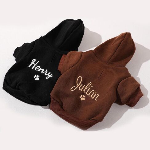 Personalized Name Dog Hoodie, Embroidery Pet Sweaters for Small Dogs, Customized Pet Clothes Warm Winter Outfit for Dogs, Bright Puppy Sweatshirt, Pets Birthday Outfit, Dog Lovers Gifts in Saudi Arabia