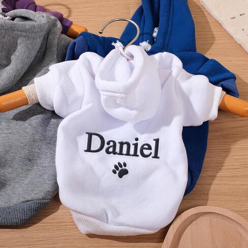 Personalized Name Dog Hoodie, Embroidery Pet Sweaters for Small Dogs, Customized Pet Clothes Warm Winter Outfit for Dogs, Bright Puppy Sweatshirt, Pets Birthday Outfit, Dog Lovers Gifts in Saudi Arabia