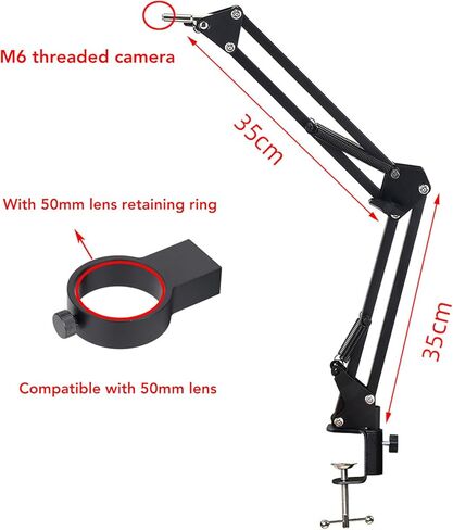 Flexible Arm Stand for Digital Microscope,Microscope Articulating Arm Stand with 50mm Lens Fixing Ring Industrialcamera Armstand Universal Telescopic Folding for Industrial Camera in Saudi Arabia
