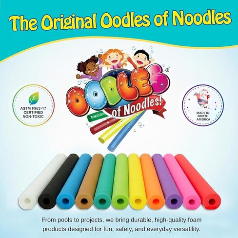 Oodles of Noodles Deluxe Rainbow Swimming Pool Noodles Foam- Pack of 25 - Approx. 48 inch x 2.5 inch Multi-Purpose Foam Tubes, Pool Floats for Water Fun, Exercise, Crafts, Padding, Insulation & More in Saudi Arabia