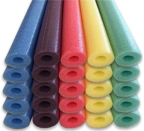 Oodles of Noodles Deluxe Rainbow Swimming Pool Noodles Foam- Pack of 25 - Approx. 48 inch x 2.5 inch Multi-Purpose Foam Tubes, Pool Floats for Water Fun, Exercise, Crafts, Padding, Insulation & More in Saudi Arabia