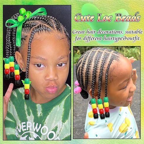 48 قطعة خرز الشعر Loc Dreadlock مجوهرات 4 ألوان أنبوب الشعر حبة للضفائر الاكريليك المهر حبة اكسسوارات للأطفال الفتيات in Kuwait
