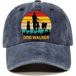 Pishovi Dog Walker Funny Distressed Washed Black Baseball Cap, Vintage Adjustable Cotton Cap, Retirement Gifts for Men and Women, Birthday for Mom Grandma Dog Lovers in Saudi Arabia