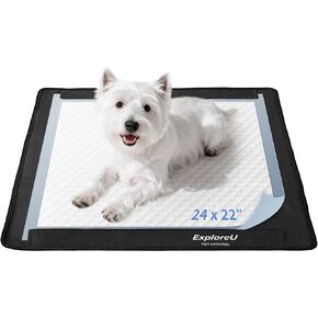 صينية حامل وسادة الجراء، أكسفورد عالي الكثافة يمنع التسربات، صينية وسادة تبول للكلاب، حامل وسادة تبول مطوية غير قابلة للانزلاق لمنصات تدريب الكلاب مع أقفال مغناطيسية قوية (M: 24 بوصة × 22 بوصة) in Kuwait