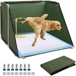 حامل وسادة تبول للكلاب مقاس 24 × 24 × 17.7 مع جدران عالية، صندوق فضلات جرو مقاوم للماء، قعادة كلب داخلية قابلة للطي، مرحاض للحيوانات الأليفة مانع للتسرب للجرو الصغير/المتوسط، سهل التنظيف، أخضر عسكري in Kuwait
