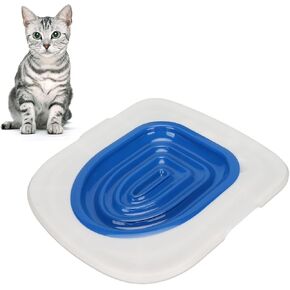 Cat Toilet Seat Training Kit,Cat Toilet Training Seat,Cat Toilet Training Kit Universal Reusable Environmentally Friendly Cat Toilet Trainer for Pet Cleaning (White Tray, 1 Blue Inner Support) in Kuwait
