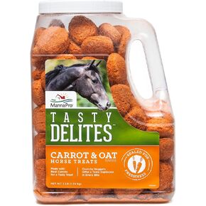 Manna Pro Tasty Delights Horse Treats, Apple & Oat Flavor, 3 lb Tub in Kuwait
