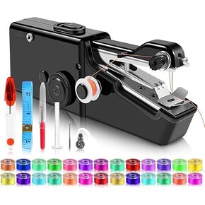 ماكينة خياطة صغيرة مع مجموعة ملحقات، آلات خياطة محمولة لاسلكية خفيفة الوزن وسهلة التشغيل للمبتدئين، ماكينة خياطة محمولة للإصلاح السريع للمنزل والحرف اليدوية للخياطة in Kuwait