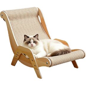 Extra Large Cat Scratching Lounge - Multi-Layer Solid Wood & Sisal, XXL Cat Scratcher and Bed for Large Cats, Furniture Protector with 110lb Capacity in Kuwait