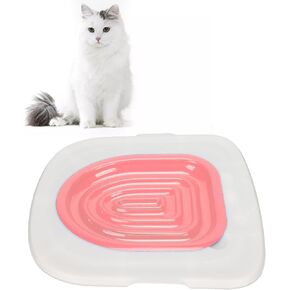 Cat Toilet Trainer Kit, Reusable Cat Toilet Training Tool, Universal Fit for All Toilet Seats Round and Elongated, ABS Material 2 Pads Included, for Pet Cleaning (White Tray, 1 Pink Inner in Kuwait