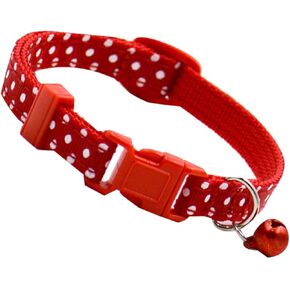 Mipcase Dog Collar with Bell : Polka Dots Puppy Bell Collar with Adjustable Buckle for Cats and Small Dogs, Lightweight & Comfortable (Red) in Saudi Arabia