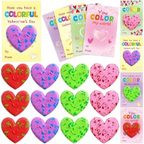 Fancy Land 24 Pack Valentines Gifts for Kids Classroom Heart Crayon Kids Valentines Day Cards for School Classroom Exchange Gifts Party Favors in Saudi Arabia