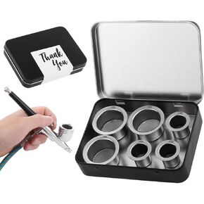 6PCS-Stainless Steel Airbrush Filter Cup Kit,Airbrush Cup Strainer,Filter Cup for Paint Airbrush Accessories,for 1"&1.49" Diameter Cups,Fits Most Airbrushes in Saudi Arabia