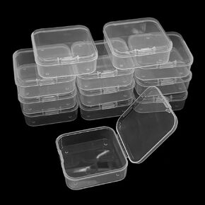 AUXBC 8Pcs Clear Storage Containers, Mini Plastic Organizer Boxes with Lids for Beads Jewelry Crafts, Small Rectangle Cases for Business Cards Game Pieces Sewing Supplies (4.53× 3.35× 1.1 Inch) in Kuwait