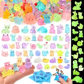 100PCS Mystery Bag Mini Resin Animals Luminous for Crafts Decor Mini Resin Ocean Animals Miniature Ornaments for Micro Landscape Garden Aquarium Dollhouse Party Favors Surprise Gifts for Kids in Saudi Arabia