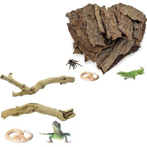 Reptile Cork Bark with Reptile Climbing Decor Thick Wood Branches Snake Habitat Decorations Terrarium Wooden Tree Trunk Ornament in Saudi Arabia