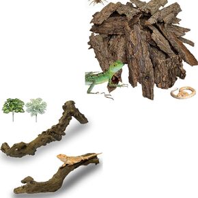 Reptile Cork Bark with Reptile Climbing Decor Thick Wood Branches Snake Habitat Decorations Terrarium Wooden Tree Trunk Ornament in Saudi Arabia