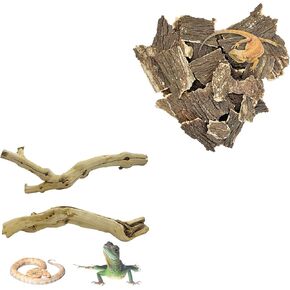 Reptile Cork Bark with Reptile Climbing Decor Thick Wood Branches Snake Habitat Decorations Terrarium Wooden Tree Trunk Ornament in Saudi Arabia