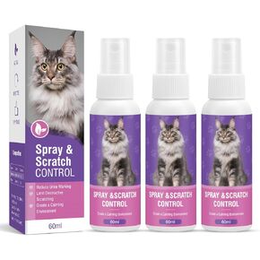 Cat Calming Spray Calming Solution for Cats Cat Pheromone Spray Reduces Stress Anxiety Scratching Calming Spray for Cats Good for Home Travel Cat Pheromones Calming Spray 60 ML 3 Pack in Kuwait