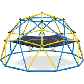 Hapfan 6.5 FT Tall Climbing Dome with Hammock, Large Jungle Gym for Kids Outdoor Backyard, Heavy Duty Monkey Bars Toys for Boys & Girls Ages 3-8 8-12, Weather-Resistant Playset, ASTM Approved in Saudi Arabia