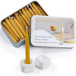 شموع شمع العسل التأمل ، 20 دقيقة شموع شمع النحل ، 40pcs صلاة صغيرة من الشمعة - لا تدخن ، عديمة التنقيط وغير سامة للمنزل ، الهدايا النساء ، اليوغا in Kuwait