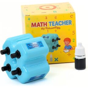 Math Teacher 4-in-1 Math Roller Stamp, Addition, Subtraction, Multiplication & Fill-in-The-Blank Practice Tool for Kids, Classroom & Home Use (Pink) in Saudi Arabia
